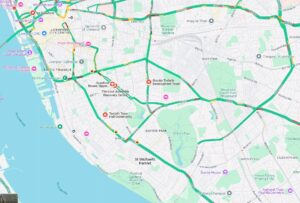 A map of the Liverpool region