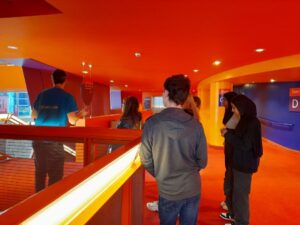 A young person receiving a tour of Lowry in Salford