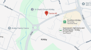 A map showing the location of Centre 63