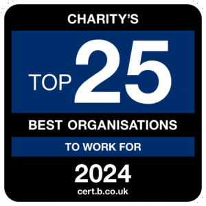 Charity's top 25 best organisations to work for 2024 logo