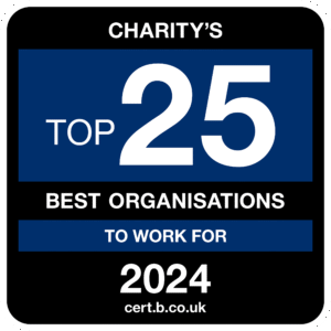 Charity's top 25 best organisations to work for 2024 logo