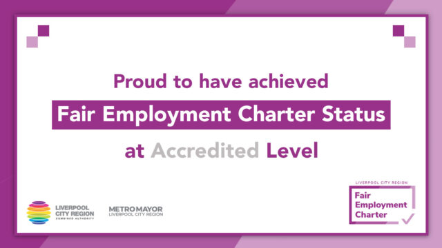 This certificate reads: "Proud to have achieved Fair Employment Charter Status at Accredited Level.