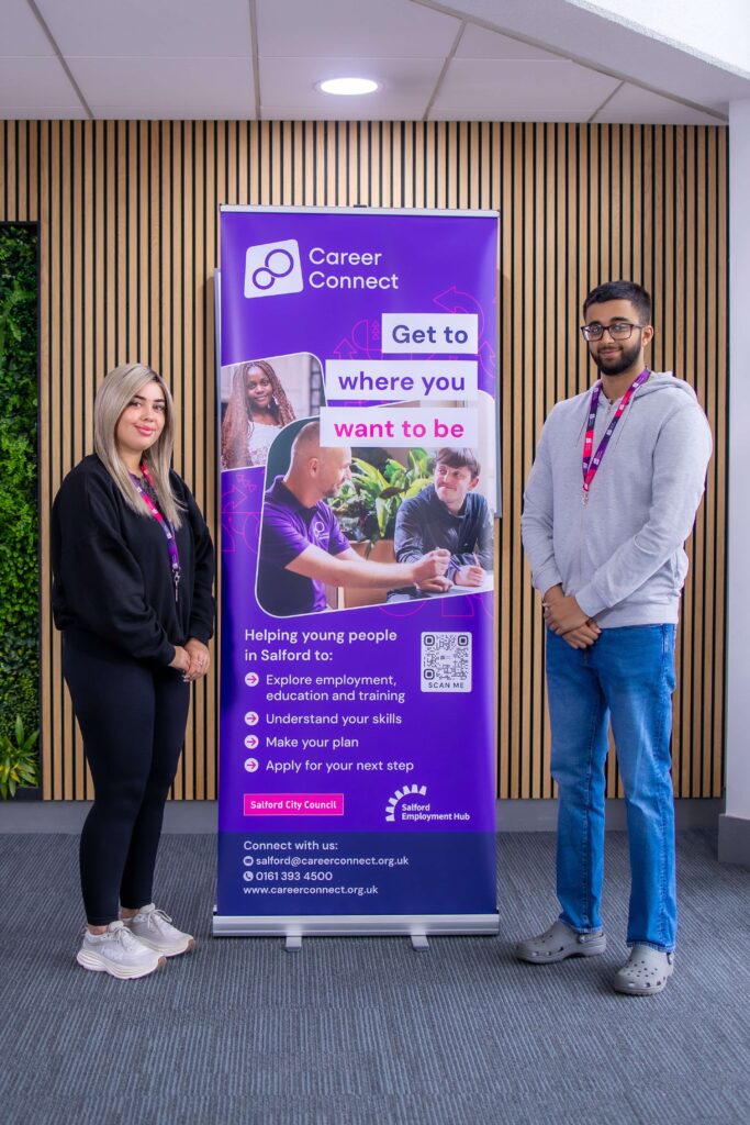 Olivia and Muzammil, pictured at a recent workshop to help young people who are NEET.