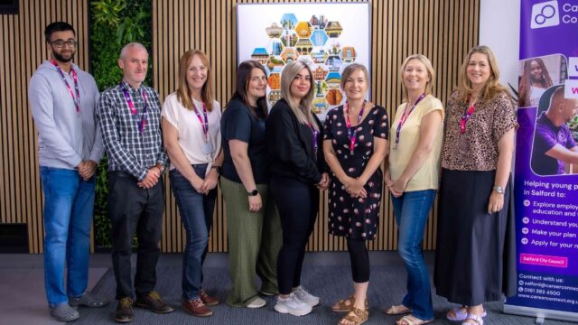 The Salford youth support team, photographed at a careers event.
