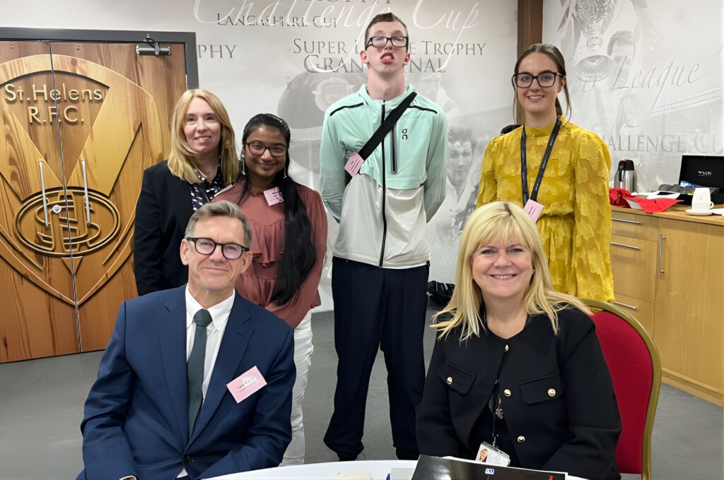 Career Connect staff photographed with our Youth Ambassadors at a Local Authority stakeholder workshop.