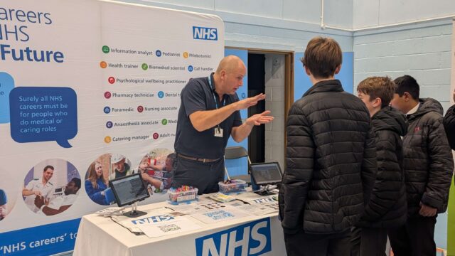 Staff from the National Health Service were available to give details of the many careers available in the NHS.