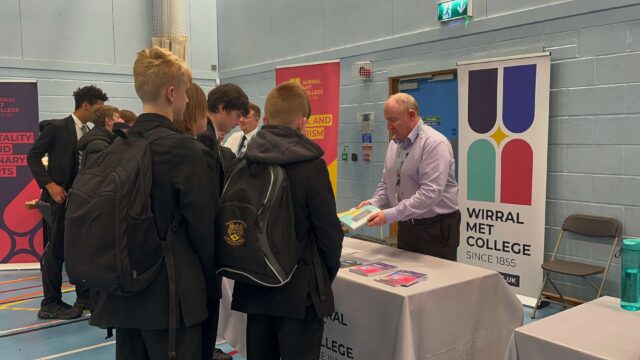 Local students finding out about the range of career-related courses on offer from Wirral Met College.