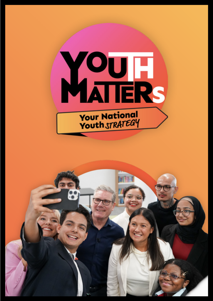 The front cover of the Youth Matters: National Youth Strategy report.